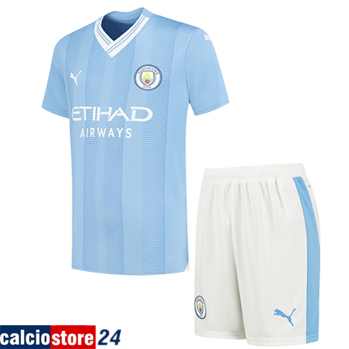 Store Maglie Calcio Manchester City Bambino Prima 2023/2024 Ufficiale